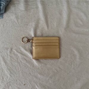 Gold Card Holder with Key Ring